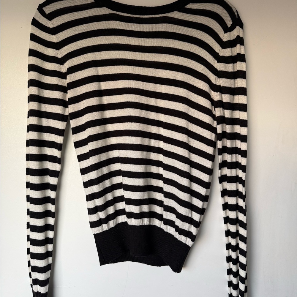 Black and white striped sweater